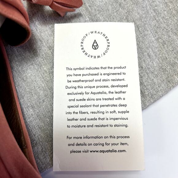 Aquatalia Size 7 Pink Suede Driving Loafers Tassle‎ Italy Dustbag Weatherproof - Picture 12 of 14